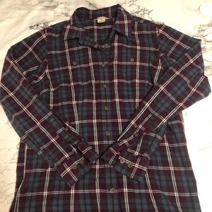 Cozy Duluth flannel shirt teal purple